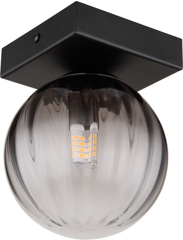 Globo - Wandleuchte Wandlampe Schlafzimmerlampe Metall Glas Rauchfarbe 1-Flammig