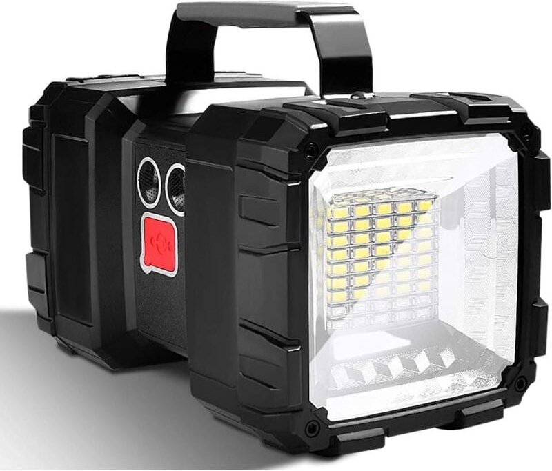 Extrem leistungsstarke LED-Taschenlampe mit 7 Leuchtmodi, wiederaufladbarem Akku, ideal für Camping, Wandern und Notfall...