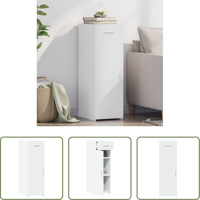 Holzwerkstoff - Sideboard Weiß 30x42,5x93 cm Holzwerkstoff