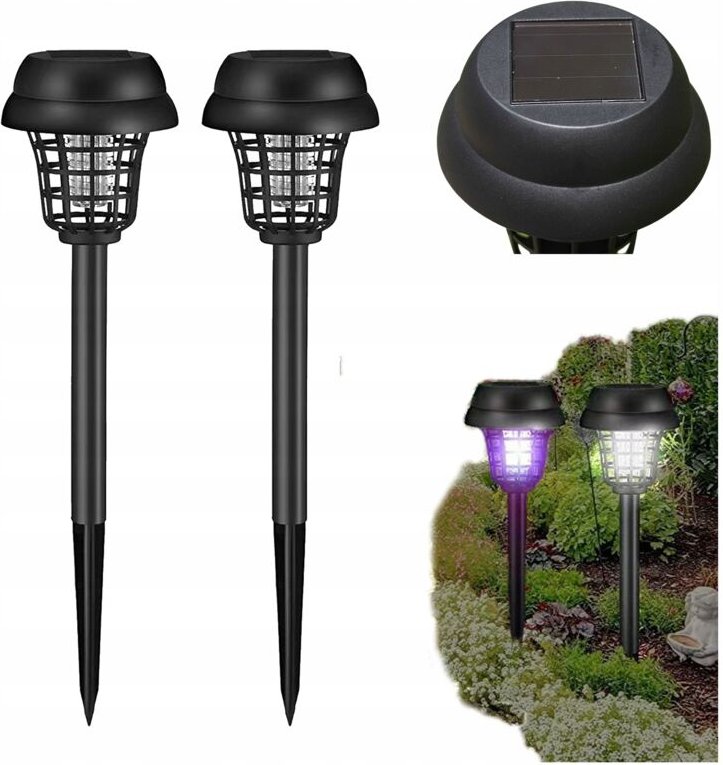 2x Solar Gartenlampe 2 in 1 Outdoor 2 Betriebsarten LED + Insektizid