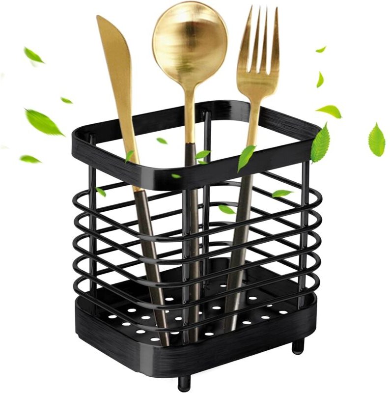 1 Stück Besteckabtropfgestell aus Edelstahl, Besteckhalter aus Metall, Küchenutensilienhalter zur Aufbewahrung von Messe...