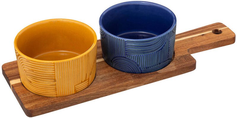 Sg Secret De Gourmet - Dipschalen soleya, 2 Schüsseln und Akazienholzbrett