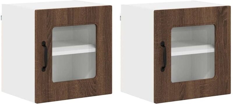 Küchenhängeschrank 2 pcs Braun Eichen-Optik 40 x 31 x 40 cm vidaXL