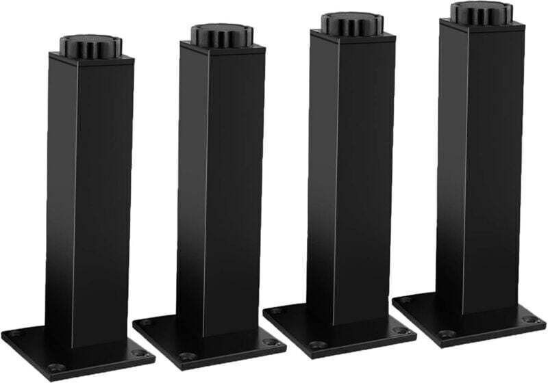 Verstellbare Möbelfüße, 4er-Set, Metall, für Badezimmermöbel, schwarze, quadratische Füße, Tragkraft 400 kg, Höhe 30 cm,...