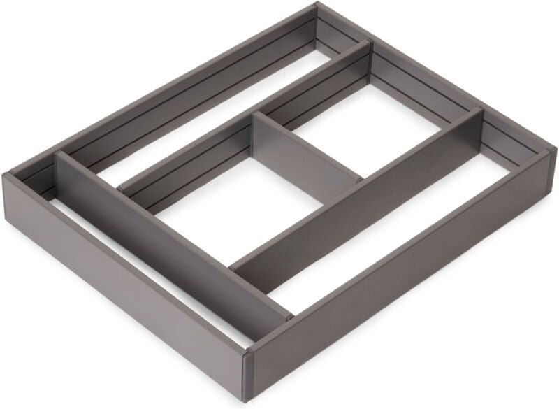 Ausziehbarer Schubladenorganizer 450x500, Aluminium, Anthrazitgrau - Emuca