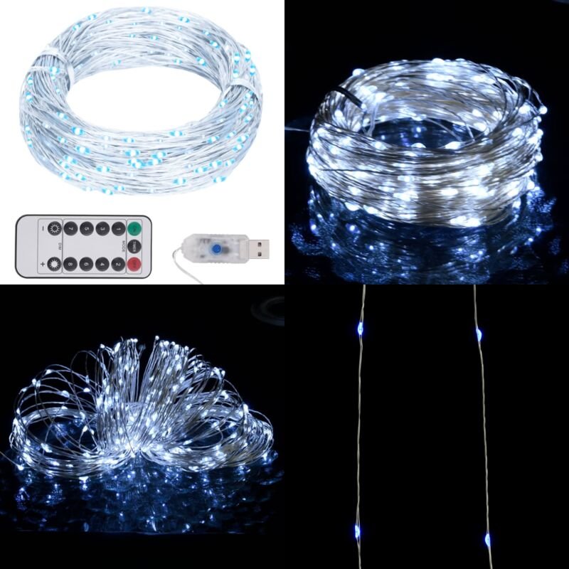 LED-Lichterkette mit 150 LEDs Kaltweiß 15 m - LED-Lichtringe - Lichterkette - Weihnachtsdeko - Outdoor-Beleuchtung - Ind...