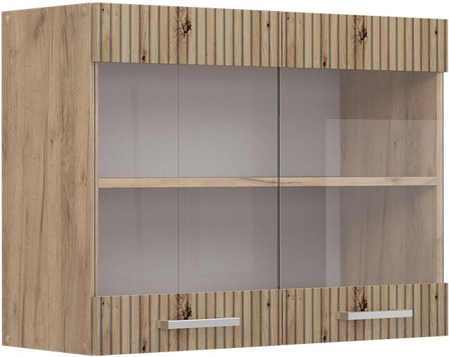 Küchenglasschrank R-Line, Artisan-Eiche, 80 cm Vicco