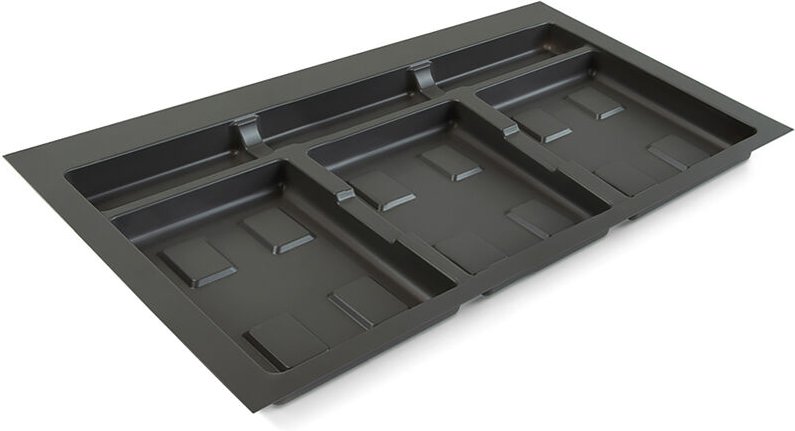 Basis Recycle für RecyclingRecyclingbehälterfür Küchenschublade, 3 Fächer, Modul 800mm, Kunststoff anthrazitgrau - Emuca