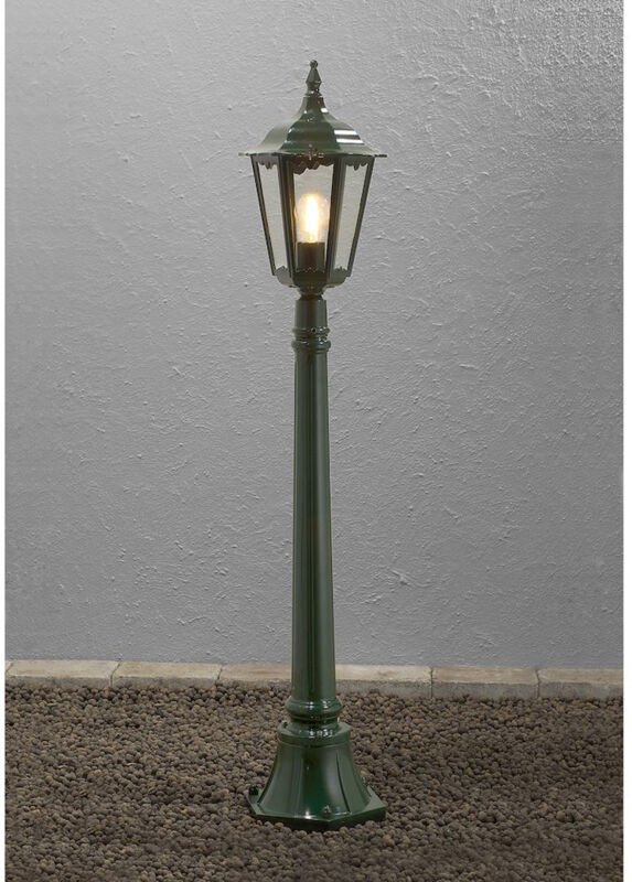 Konstsmide - Grüne Wegeleuchte firenze, Aluminium, inkl. Pfahl und Fundament