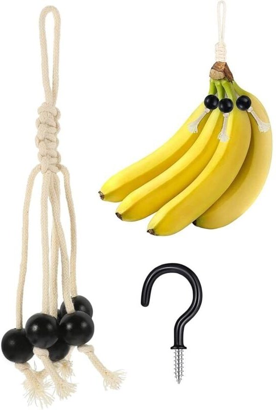 2 Bananenhalter – Bananenhalter, Obsthalter, Obstständer, Aufbewahrung für Bananen, Bananen, Bücher, Weintrauben