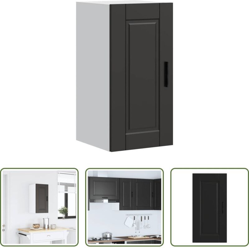 vidaXL Holzregal - Küchen-Hängeschrank Porto Schwarz Holzwerkstoff