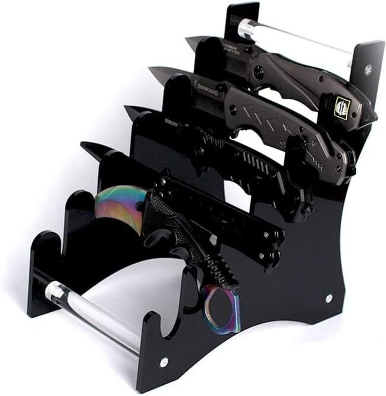 1 Stück 6-stufiger Acryl-Messerständer – Aufbewahrungsständer für Raw EDC Mini-Messer