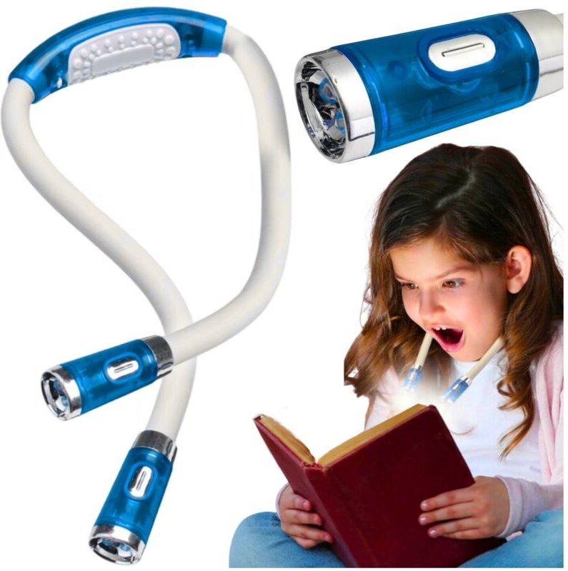 Nachtlampe zum Lesen von Büchern im Bett, Schlafzimmer, LED-Halslampe, Batterien