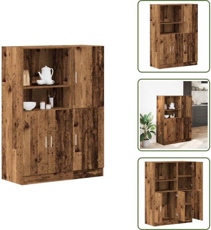 The Living Store - vidaXL 2-tlg. Küchenschrank-Set Altholz-Optik Holzwerkstoff