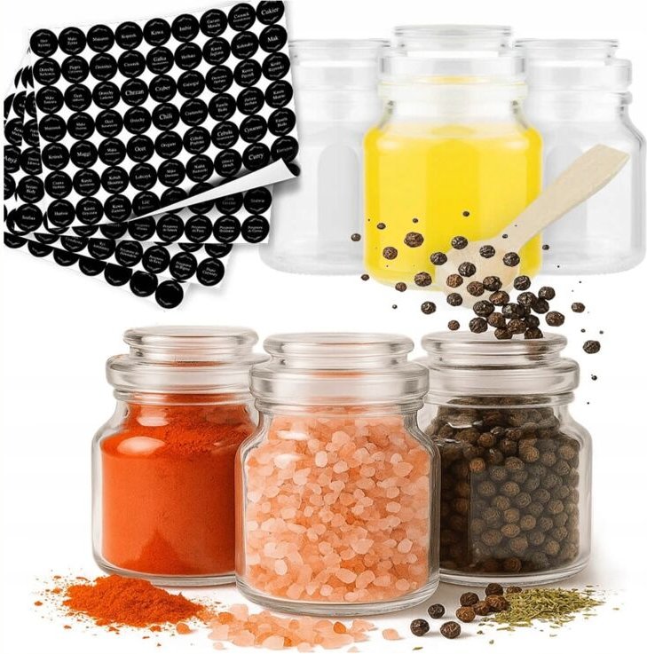 20 Gewürzgläser (205 ml) für Kräuter als Geschenkidee + 252 Aufkleber