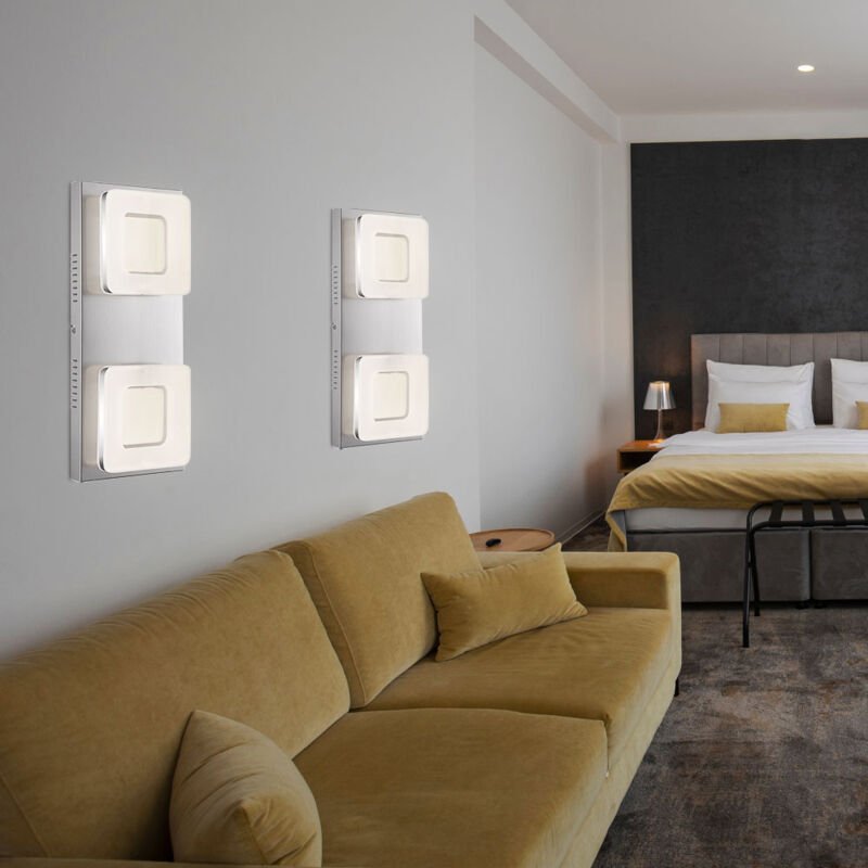 Wandleuchte led Wandlampe Treppenhausleuchte satiniert Flurlampe 2 flammig Wohnzimmerlampe, 2x 18W 2x 540lm warmweiß, Bx...