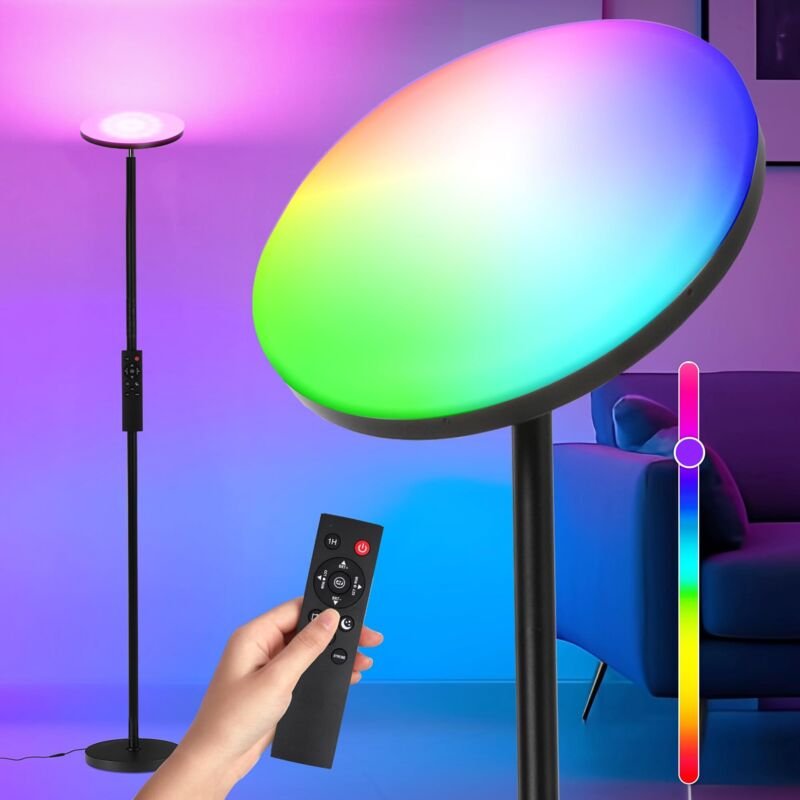 RGB LED Stehlampe dimmbar mit Fernbedienung