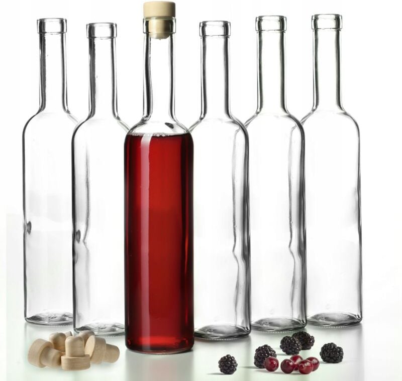 KADAX Glasflaschen mit Korkenverschluss, 250 ml, 6 Stück