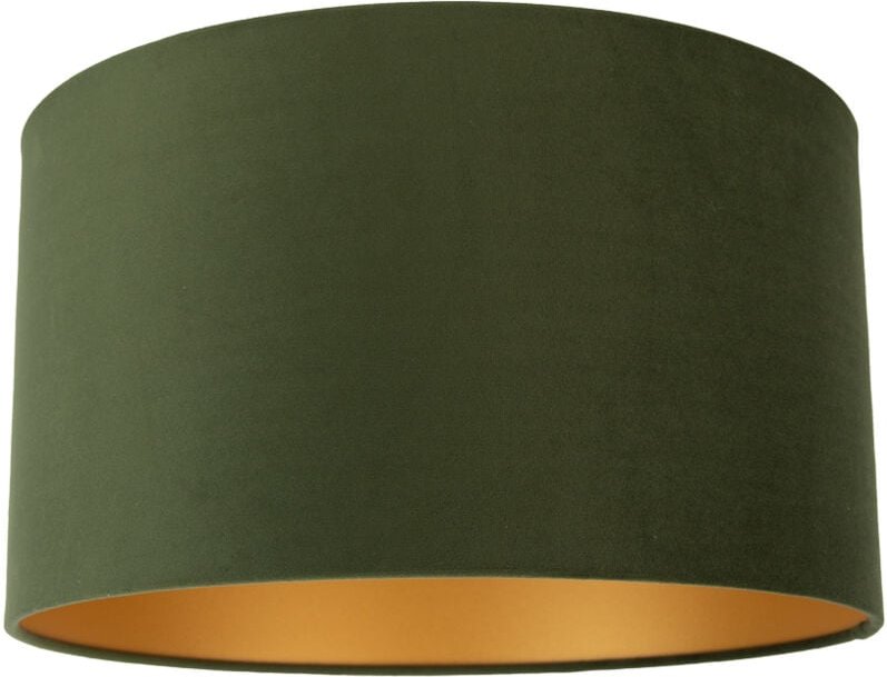Velourslampenschirm grün 35/35/20 mit goldener Innenseite
