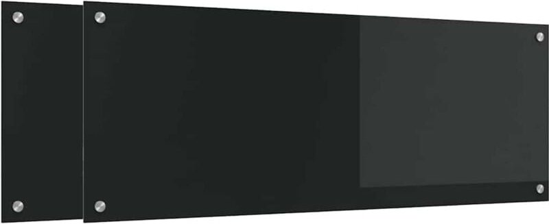 Thumbnail - Küchenrückwand 2 pcs Schwarz 110 x 40 cm Gehärtetes Glas vidaXL
