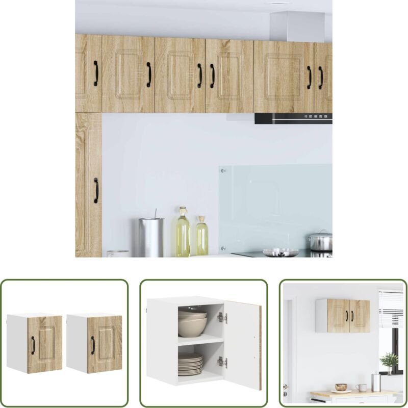 vidaXL Küchenwandschrank - Küchenschrank Kalmar 2 pcs Sonoma-Eiche 30 x 31 x 40 cm