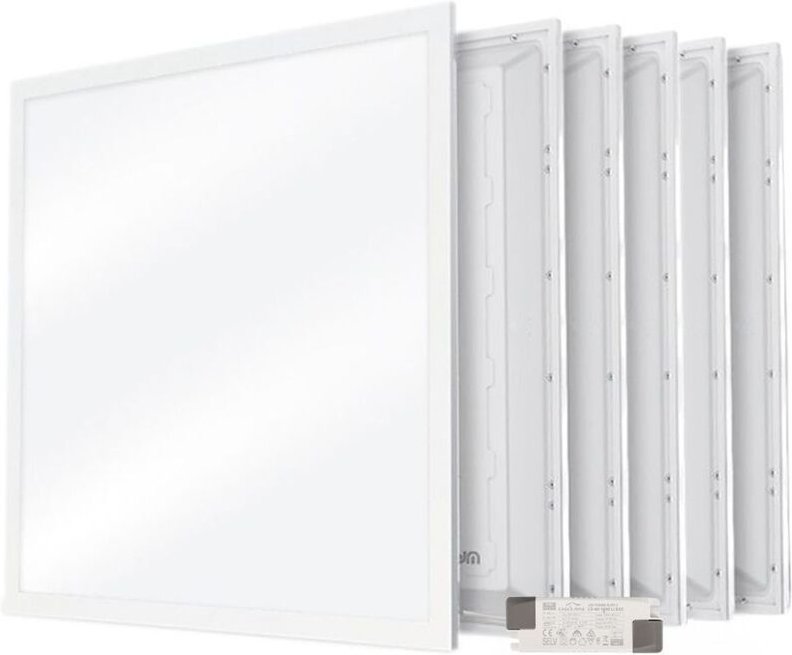 Satz mit 6 LED-Panels 600 x 600 40 w, hohe Helligkeit Farbtemperatur: 4000K neutralweiß