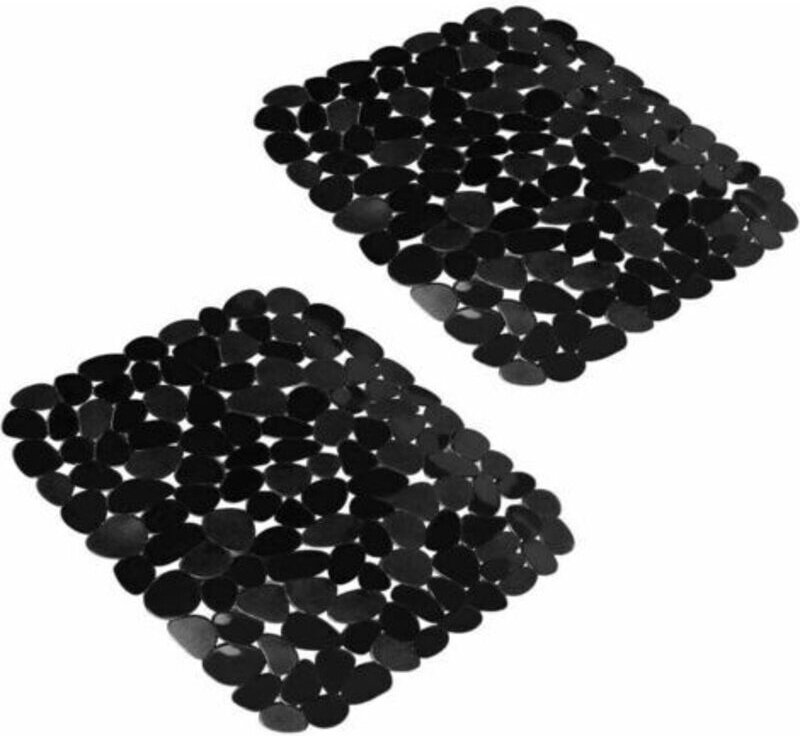 Spülbeckenmatte, 2 verstellbare Spülbeckenschutzmatten, schwarze Edelstahl-Spülbeckenmatte, Geschirrmatte für Badezimmer...