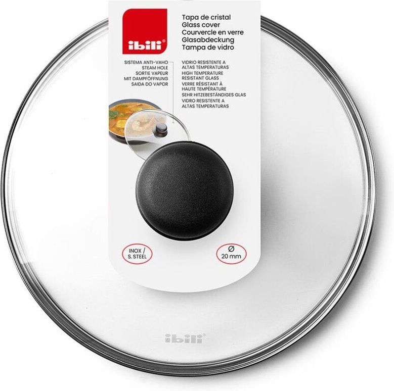 Ibili - Glasdeckel mit Bakelitknopf Ø24cm