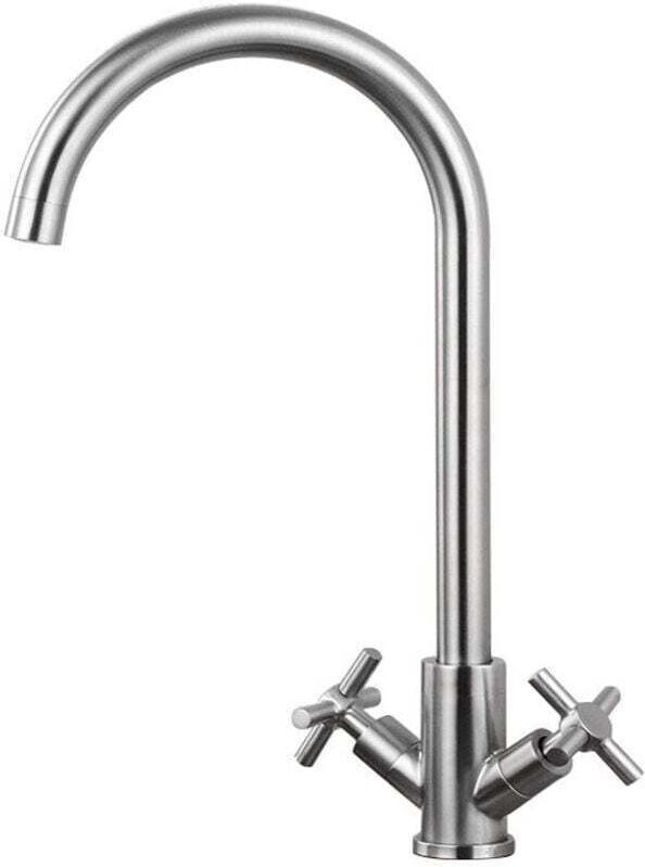Küchenarmatur, Küchenarmatur mit Durchlauferhitzer, Küchenmischbatterie, 360-Grad-Schwenk-Spültischarmatur mit 2 Griffen