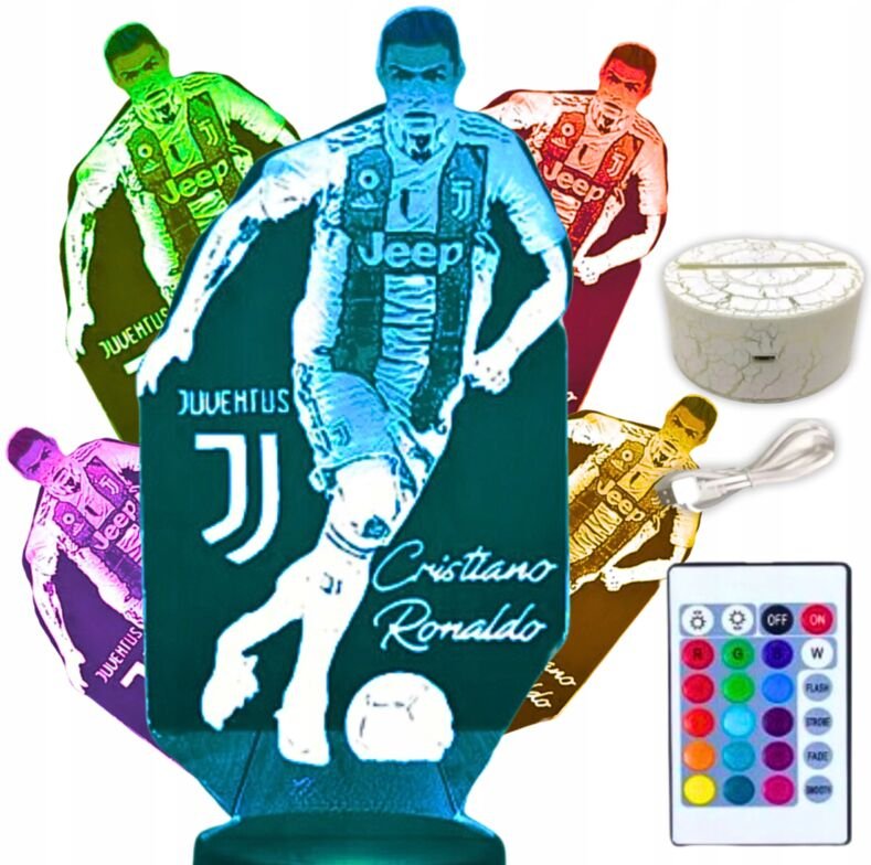 Cristiano Ronaldo CR7 Juventus LED-Nachtlicht für Kinder + Fernbedienung