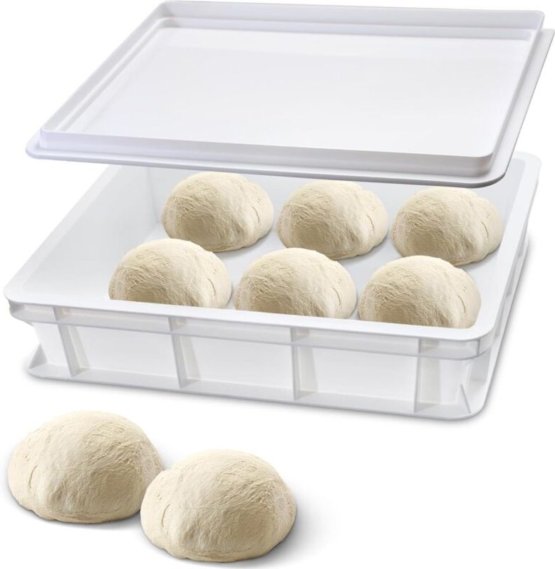 Pizza- und Brotteigform - Gärbox aus Kunststoff - Knetbox mit Deckel - Stapelbarer Gärbehälter für Pizza, Brot und Teig ...