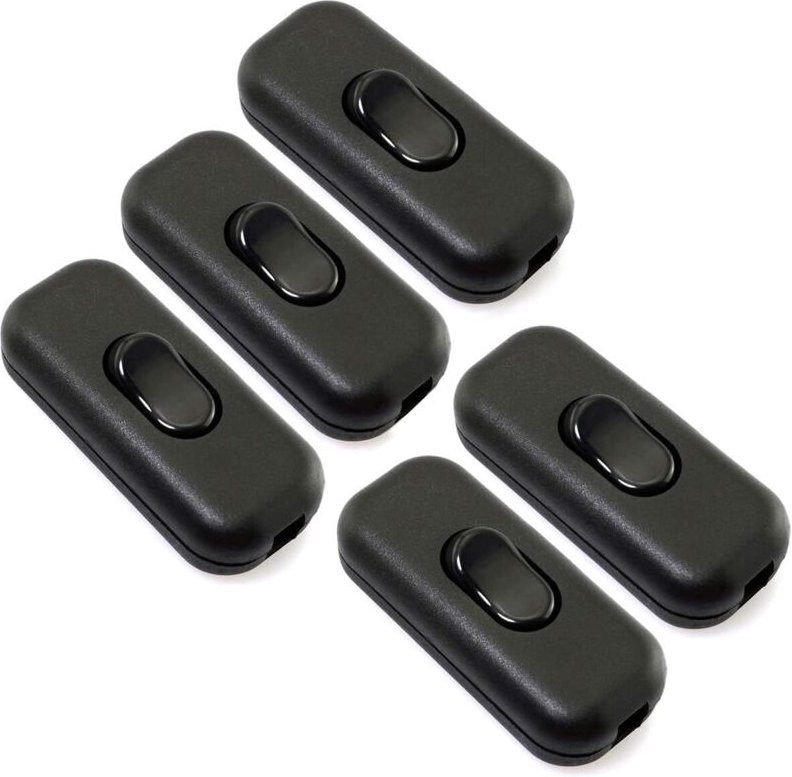 5 Piezas Interruptor de Cordón en Línea, AC 250V 6A, Interruptor DPST Encendido/Apagado para Lámpara de Mesa y Escritori...