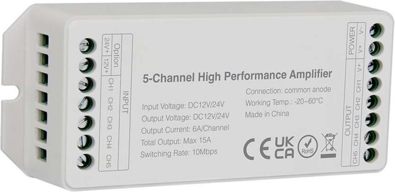 LED-Streifenleuchte Zubehör 5-Kanal-Verstärker Weiß