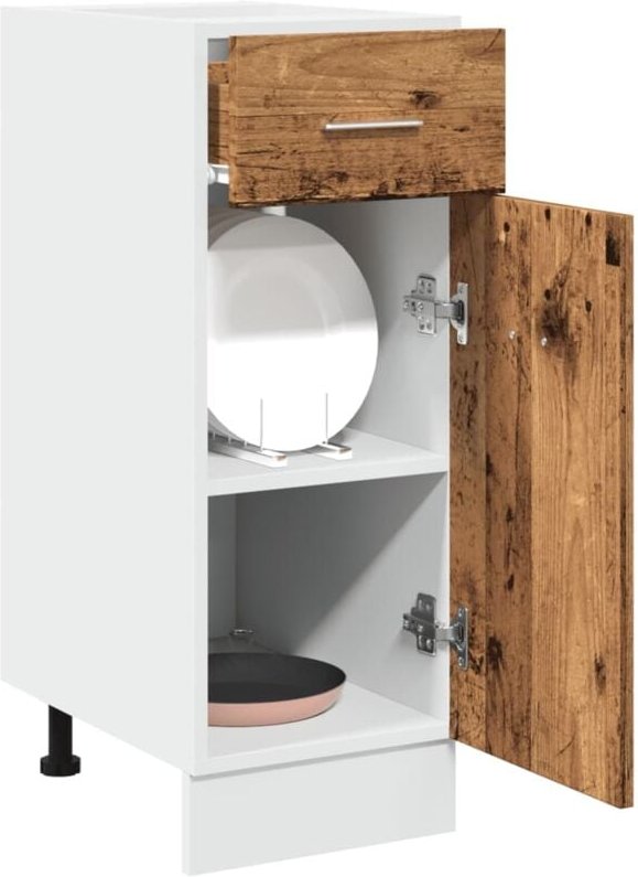 Schubunterschrank Lyon Altholz-Optik 30x46x81,5 cm Holzwerkstoff Vidaxl