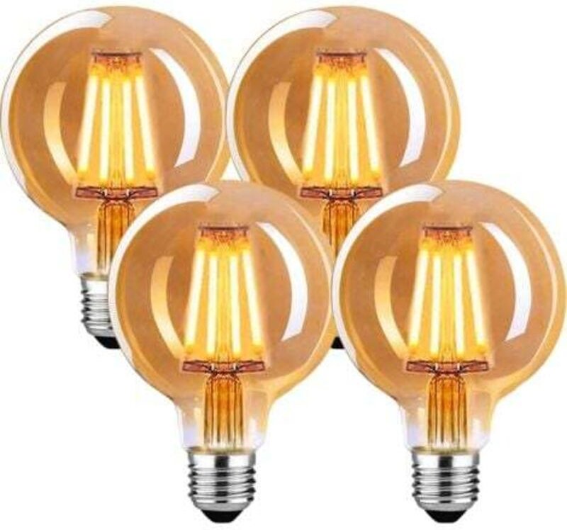 Aougo - Vintage-E27-LED-Glühbirne, dimmbar, E27-Vintage-Glühbirne, 4 w, G80, Vintage-E27-Glühbirne, warmweiß 2700 k, Vin...
