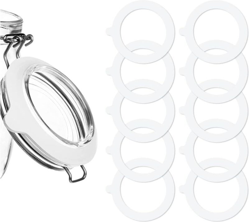 CCYKXA 10 Stück Silikon-Dichtungsringe, Ersatz-Silikondichtungen, Gummidichtungen für Gläser, Lebensmittelkonservierung