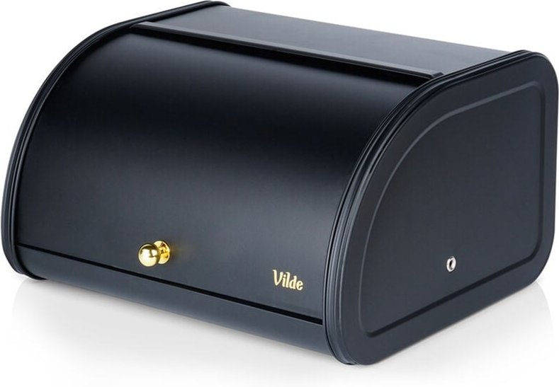 Kleiner schwarzer Brotkasten aus Metall, Küchenbehälter für Brot, Brötchen