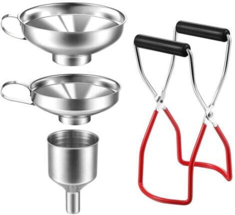 Marmeladentrichter, Packung enthält: Einmachglaszange/3 Edelstahltrichter/Filter, Edelstahltrichter für Flüssigkeiten od...