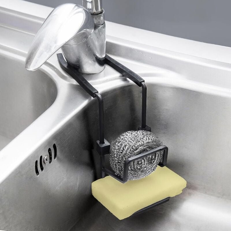 Lablanc - 2-in-1-Schwammhalter für die Küche, Spülbecken-Organizer ohne Loch, Schwamm-, Bürsten- und Geschirrhalter, Was...