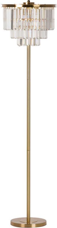 Stehlampe aus goldenem Metall und Glas, 40 x 40 x 160 cm