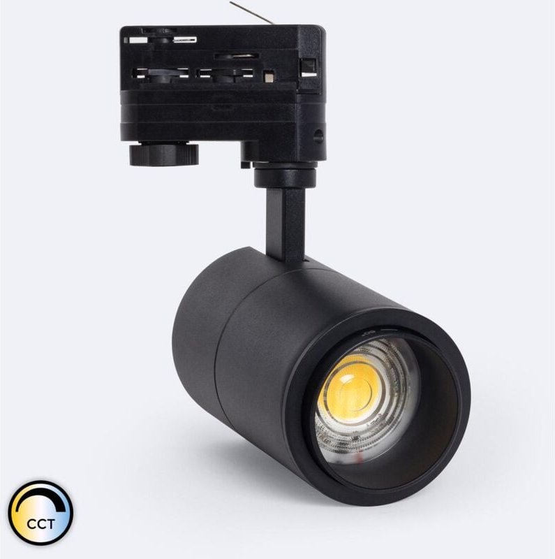 Ledkia - 3-Phasenstromschiene LED-Strahler 20W Dimmbar cct Pulyx Schwarz