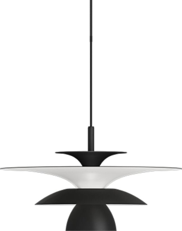 Picasso 38cm Dome Pendelleuchte flach schwarz 1x G9