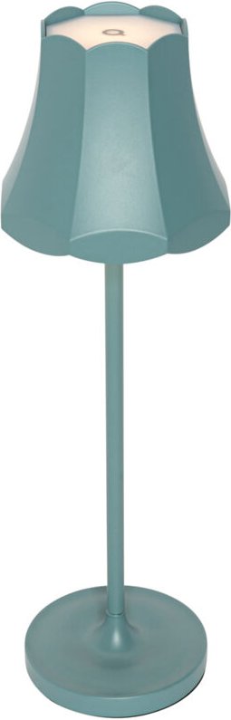 Qazqa - Retro Tischleuchte Mineralblau wiederaufladbar IP44 - Granny