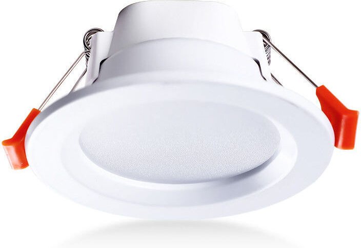 4er Set led Deckeneinbauleuchten IP65 Wasserdicht 5W Warmweiß Rund Einbaustrahler, Kunststoff, Weiß