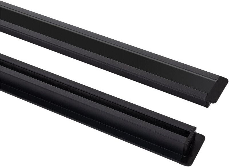 Aluminiumprofil Einbau mit Clips und durchgehender Abdeckung für LED Streifen bis 12 mm mit durchgehender Abdeckung Schw...