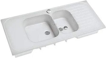 Allia - Freistehende Spüle, weiß, 140x60