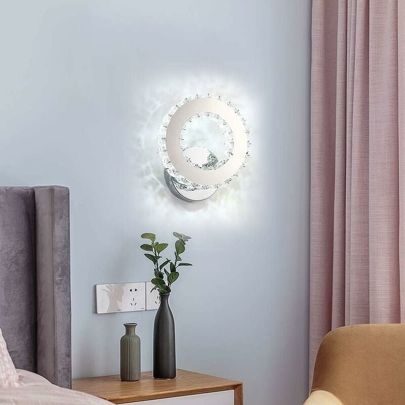 Comely - LED-Wandleuchte, K9 Crystal 16 w Wandleuchte Wandleuchte für Wohnzimmer Schlafzimmer Flur, Kaltweißes Licht [En...