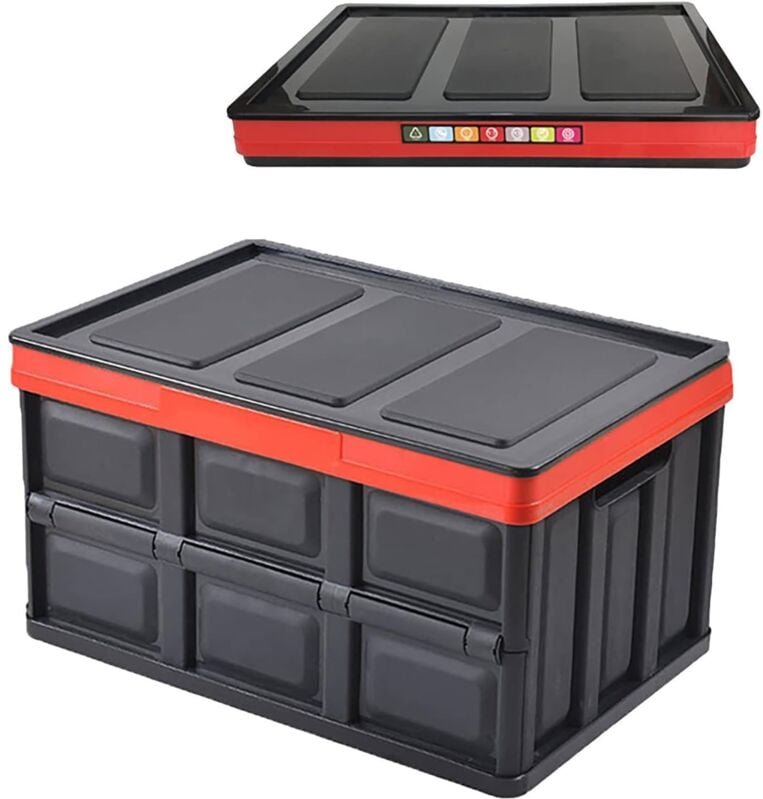 Thumbnail - Bluedeer - 1 Stück 55L Profi Klappbox Transportbox Aufbewahrungsbox mit Deckel und Handgriff aus Kunststoff Mehrweg 52x3...