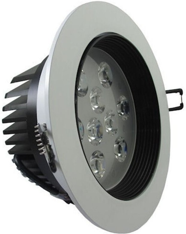 Trade Shop - SPRING LED-EINBAUSTRAHLER MIT FLOSSEN 3 5 7 9 12 15 18 W WEISSER RAHMEN -