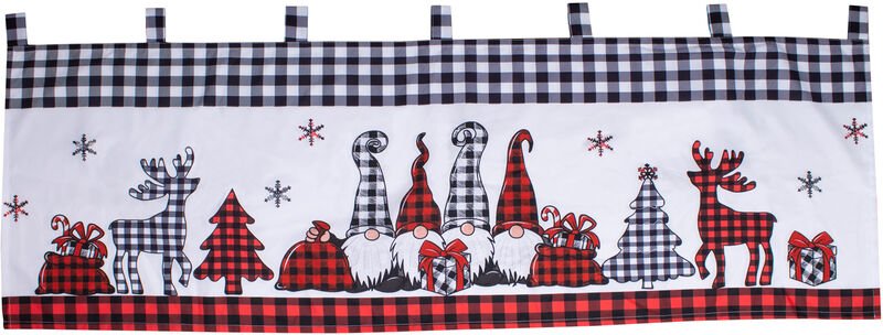 X-Mas Gardine mit LEDs-M042590-karriert